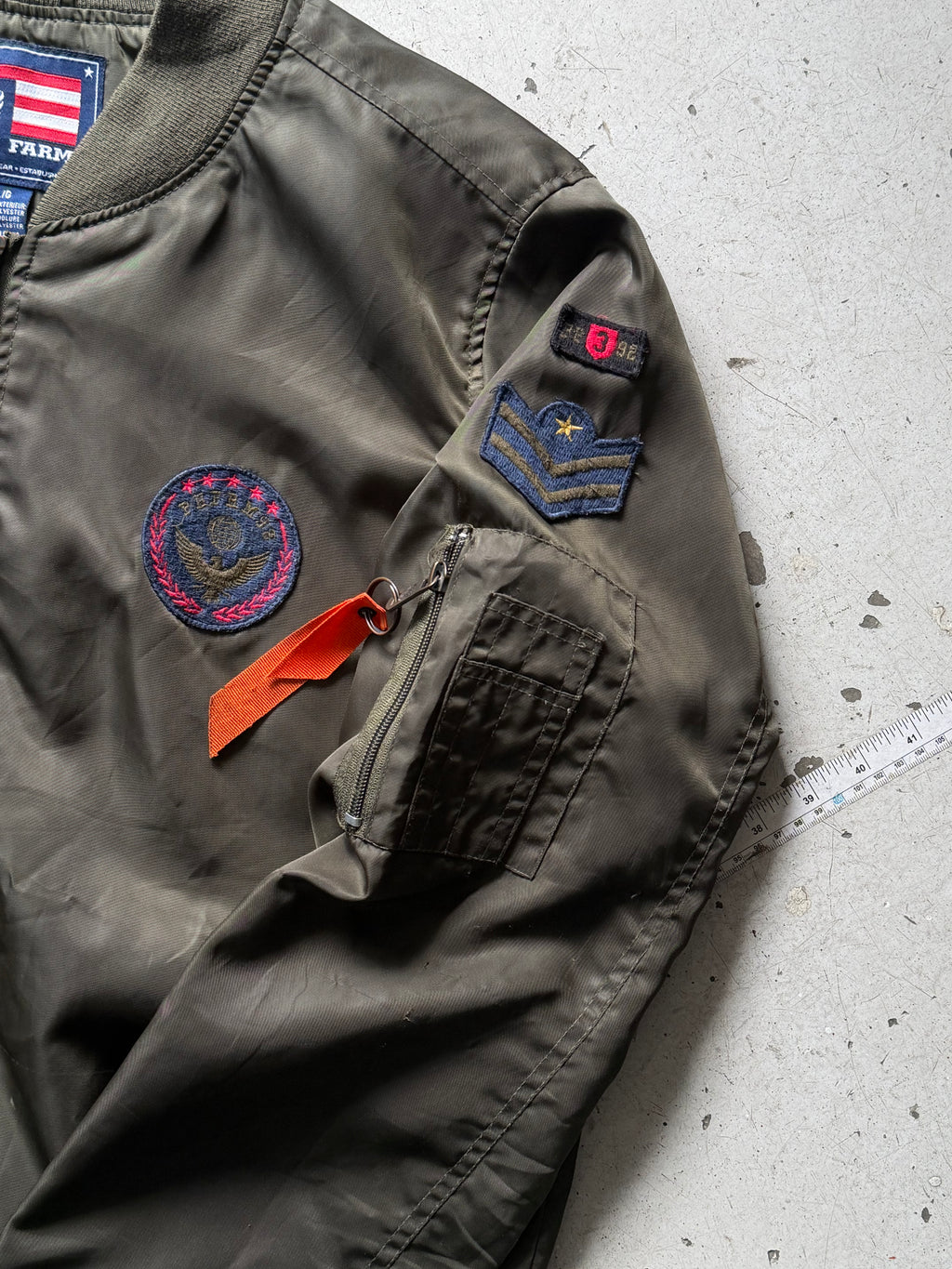 Phat Farm | bomberjakke patches | armygrøn | L