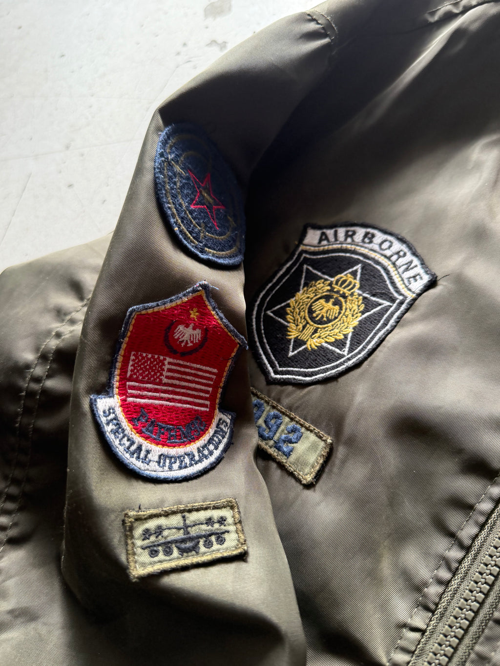Phat Farm | bomberjakke patches | armygrøn | L