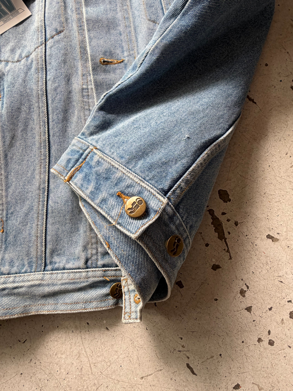 Vintage Vest | Denim med broderi | lyseblå | M