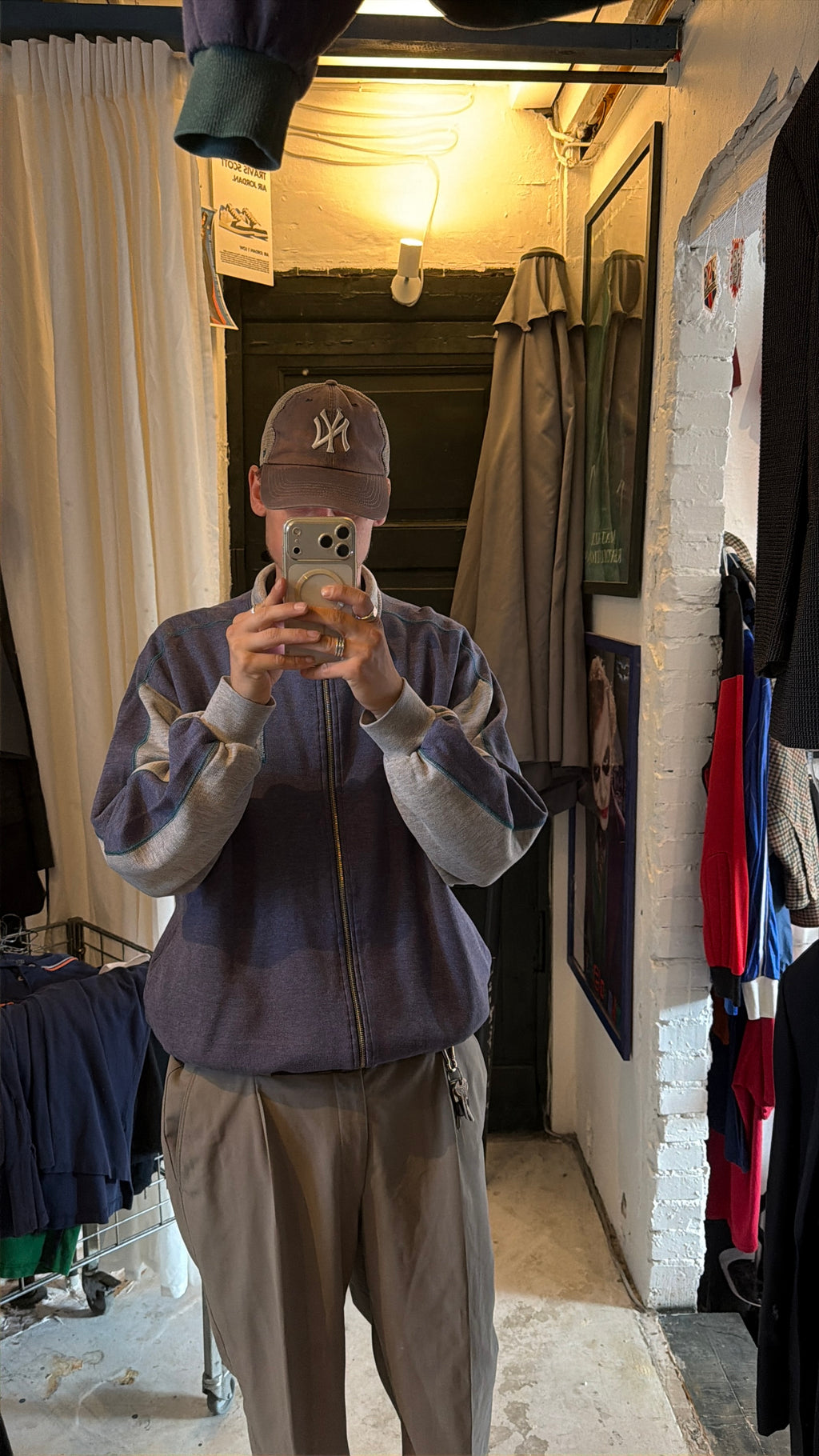Diadora | vintage track jacket | blå/grå | XL