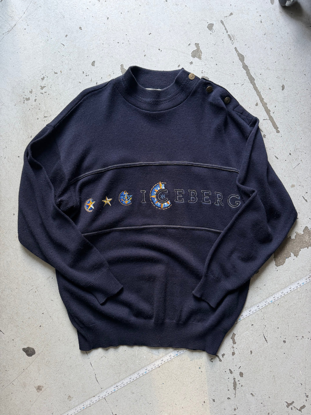 Vintage | ternet striktrøje | navy | L