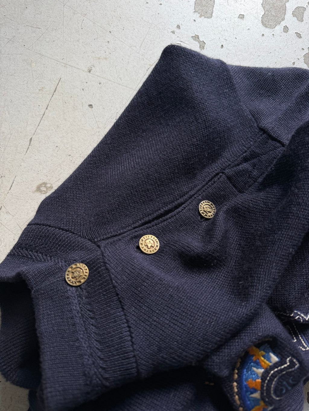 Vintage | ternet striktrøje | navy | L