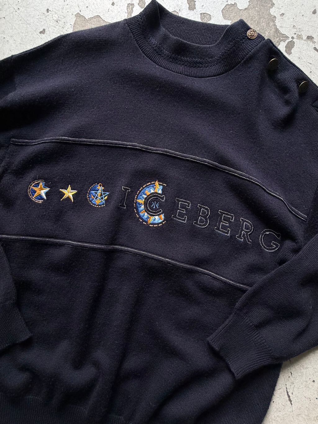 Vintage | ternet striktrøje | navy | L