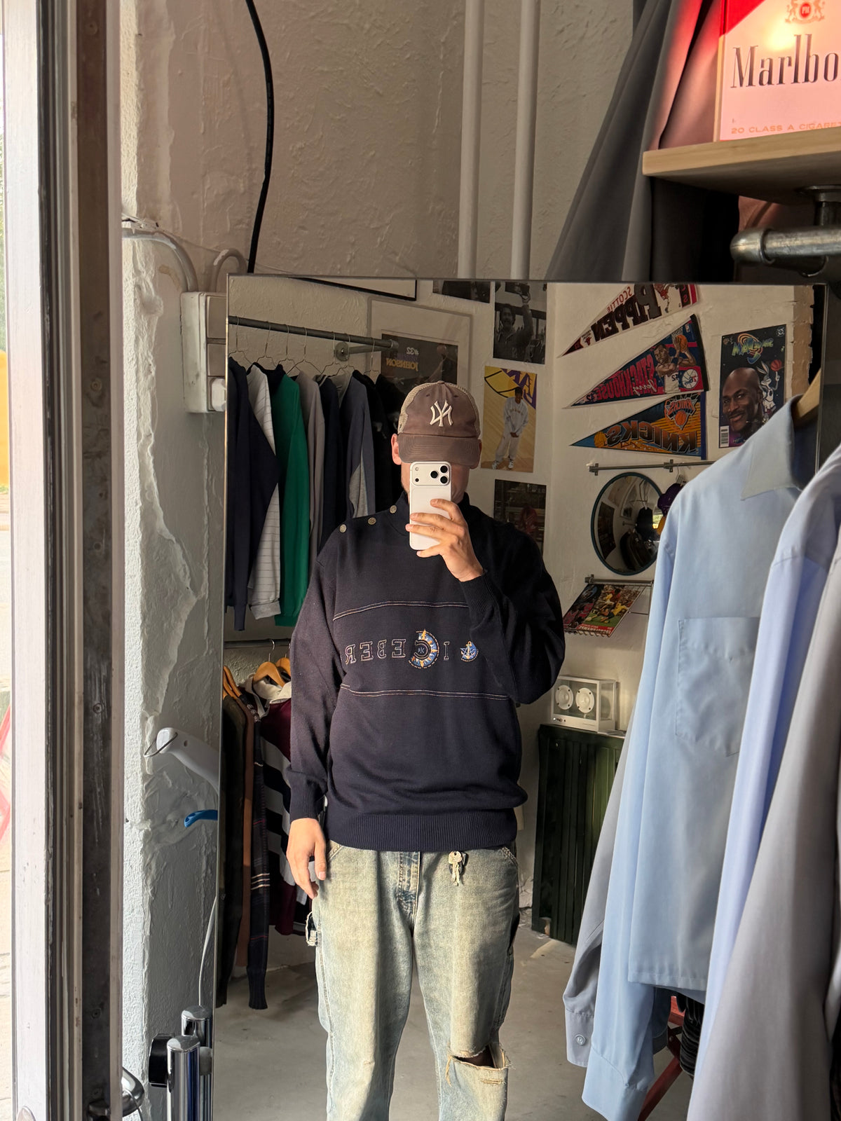 Vintage | ternet striktrøje | navy | L