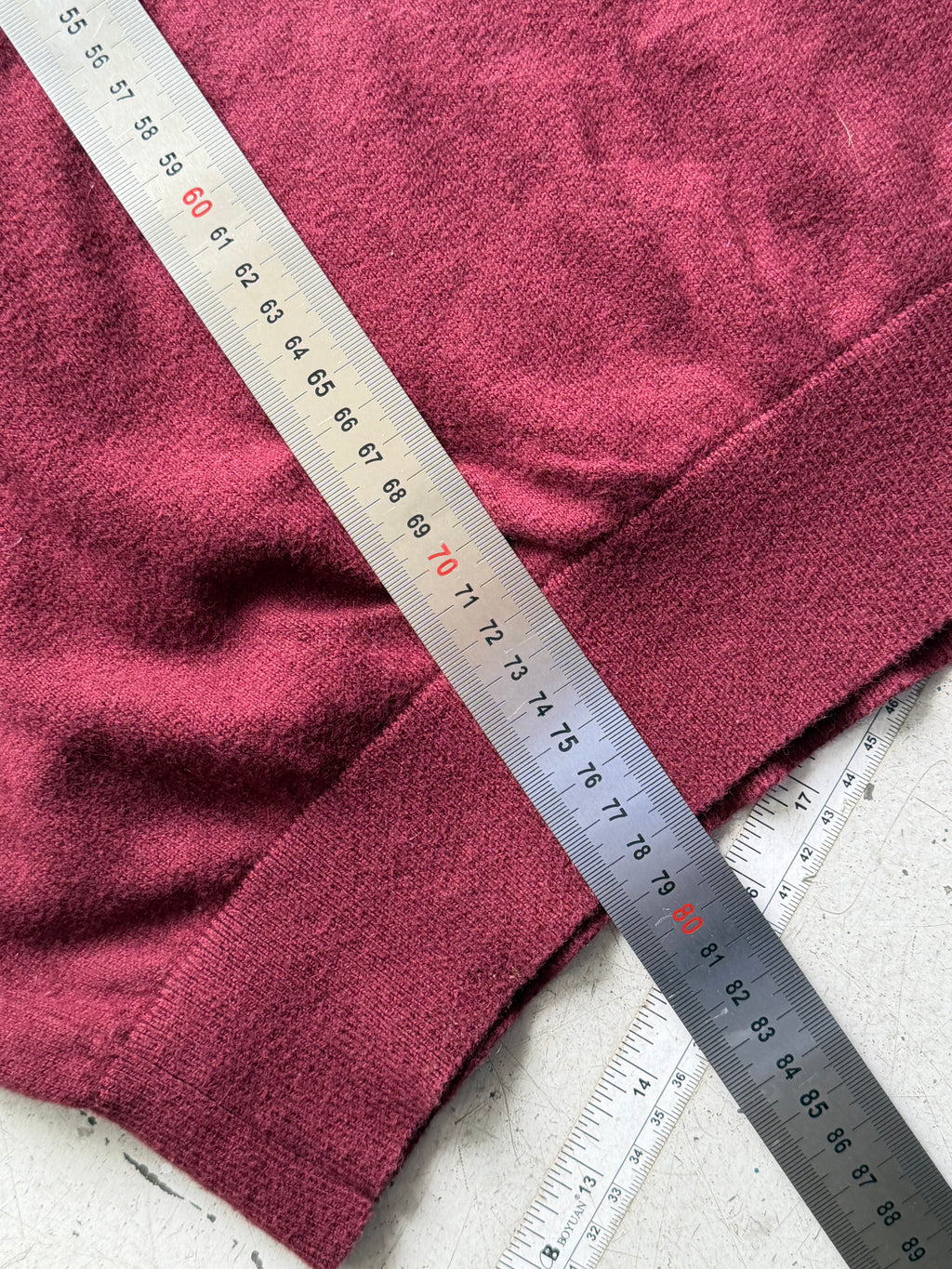 L.L.Bean | V-neck striktrøje | bordeaux | XXL
