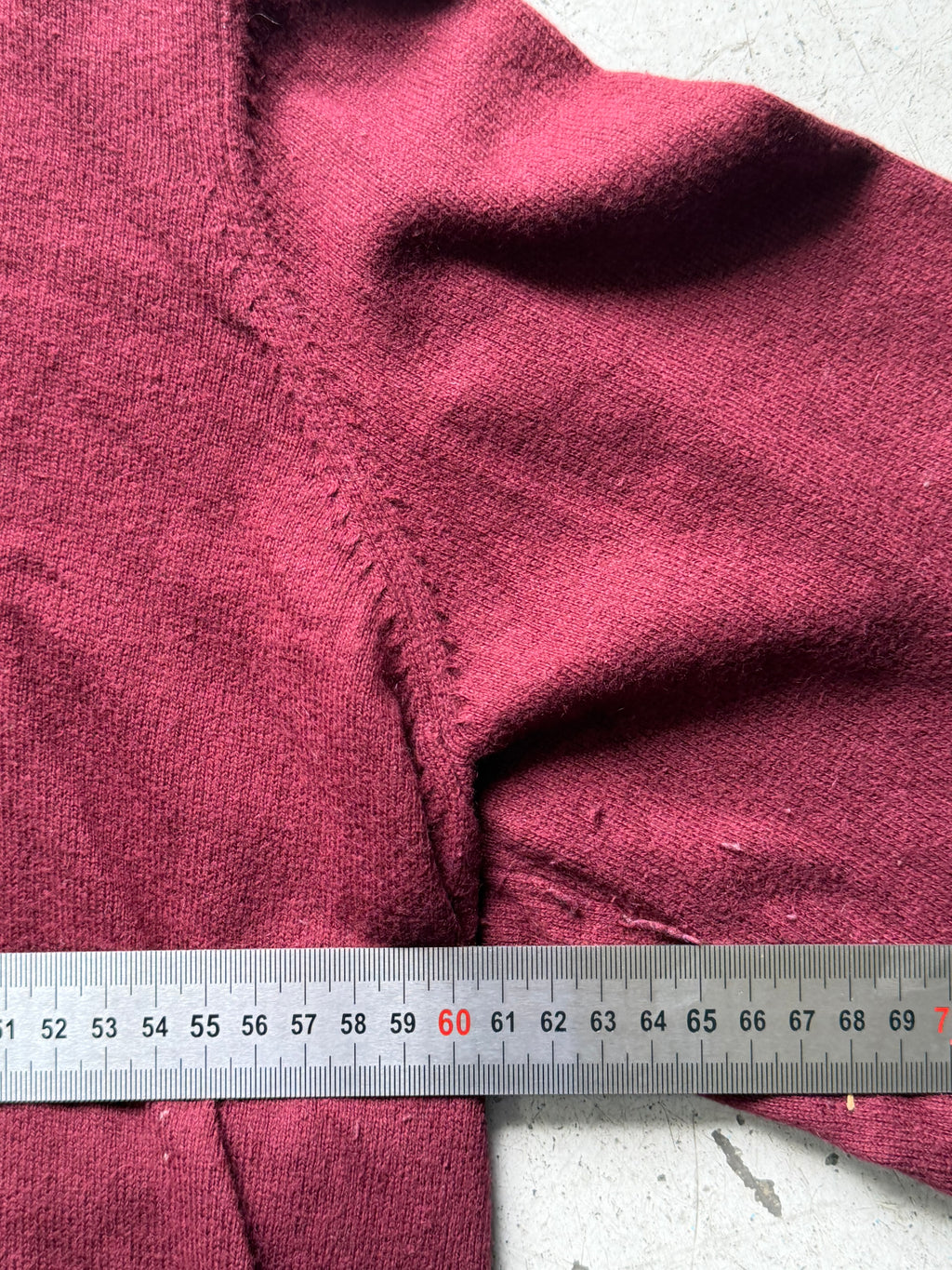 L.L.Bean | V-neck striktrøje | bordeaux | XXL