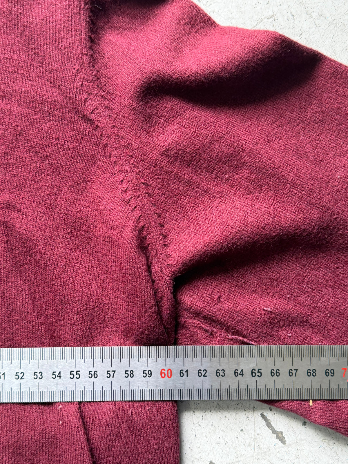 L.L.Bean | V-neck striktrøje | bordeaux | XXL
