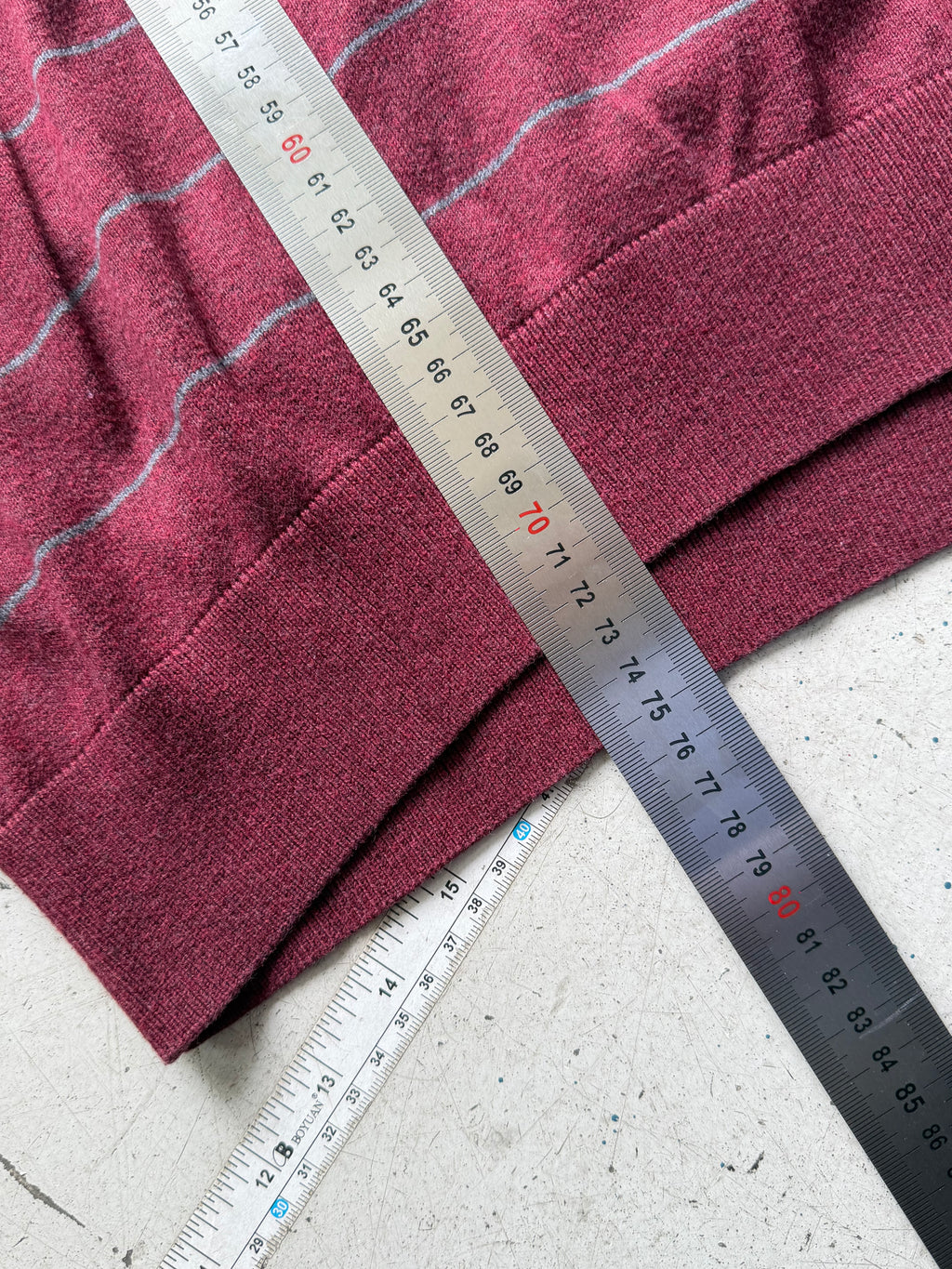Nautica | stribet striktrøje | bordeaux/grå | XL