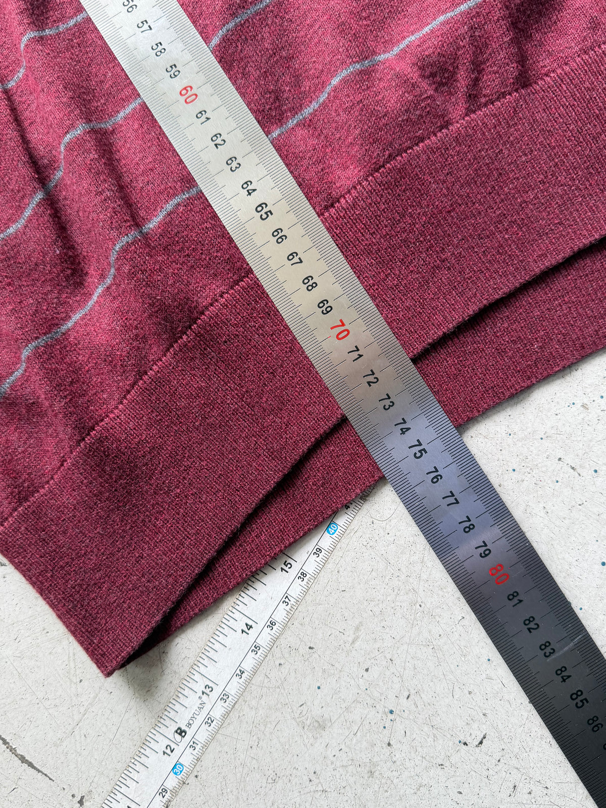 Nautica | stribet striktrøje | bordeaux/grå | XL