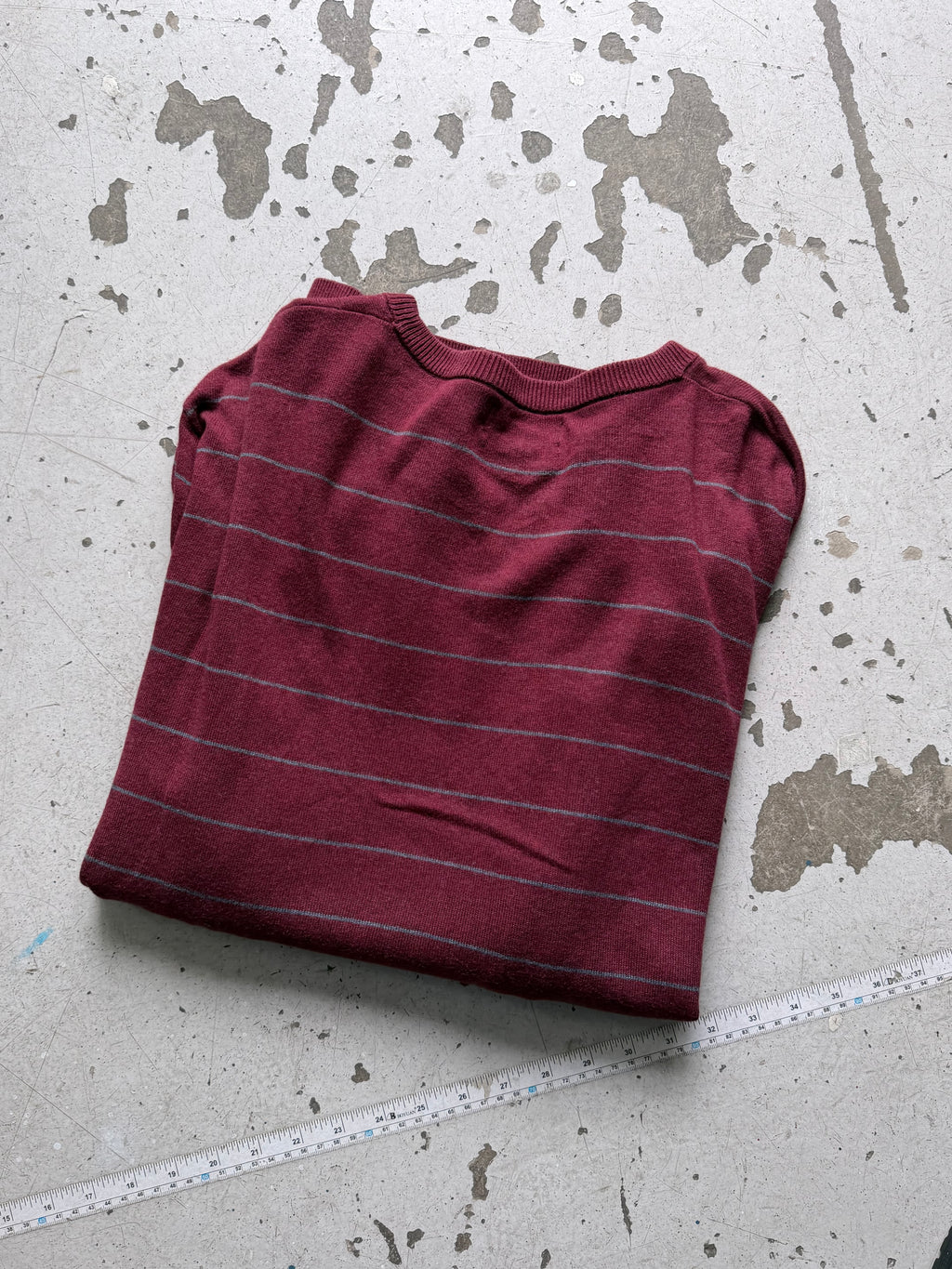Nautica | stribet striktrøje | bordeaux/grå | XL