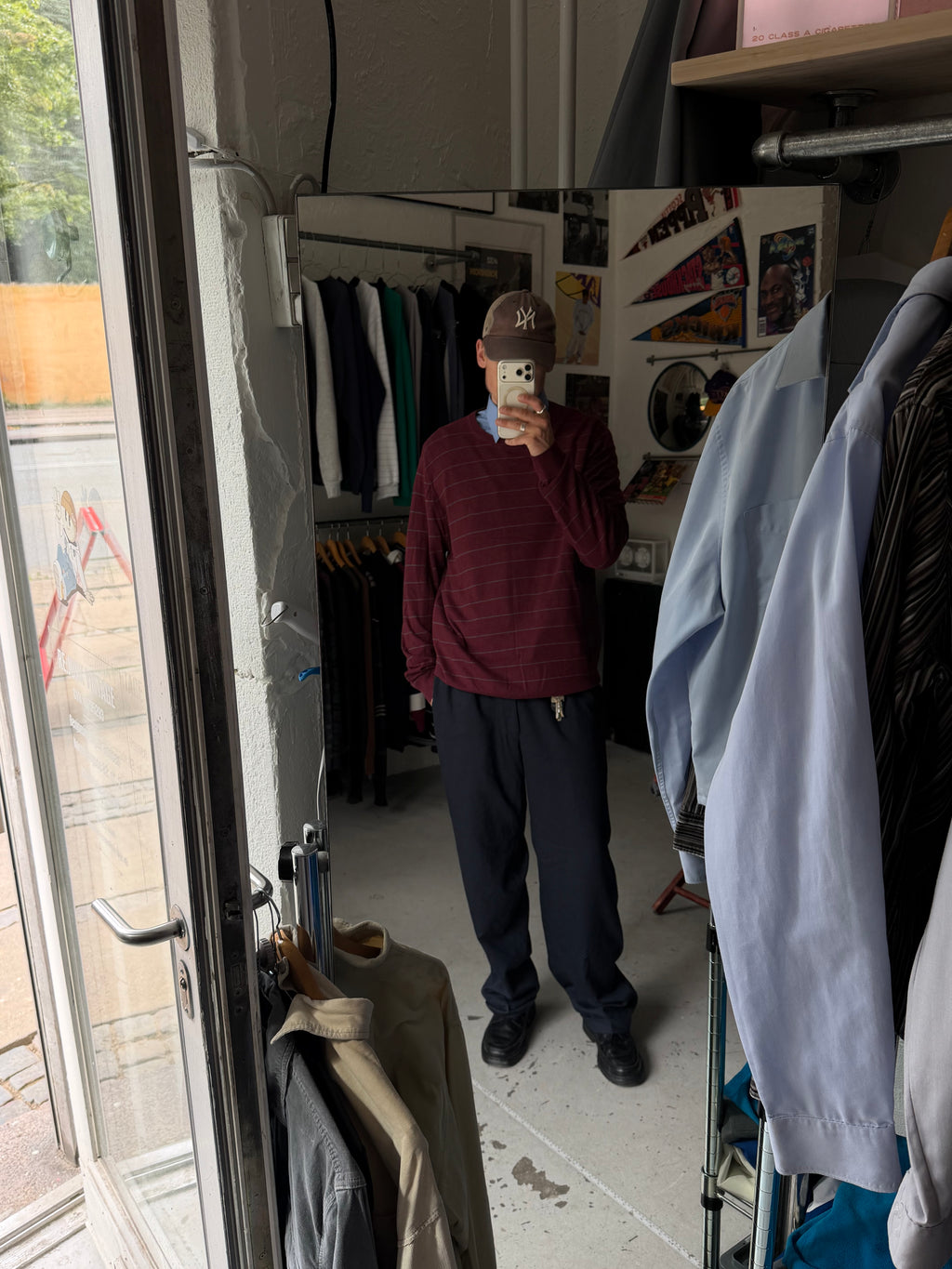 Nautica | stribet striktrøje | bordeaux/grå | XL