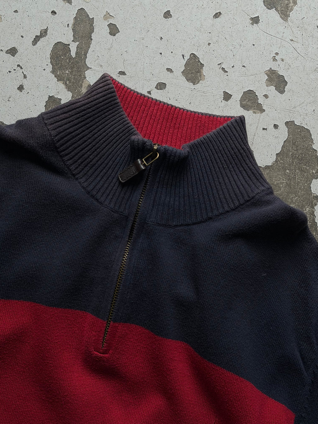Nautica | 1/4 zip striktrøje | rød/navy | L