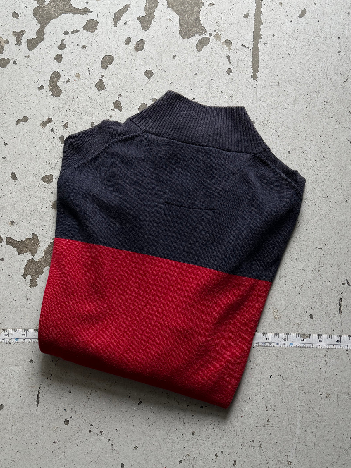 Nautica | 1/4 zip striktrøje | rød/navy | L