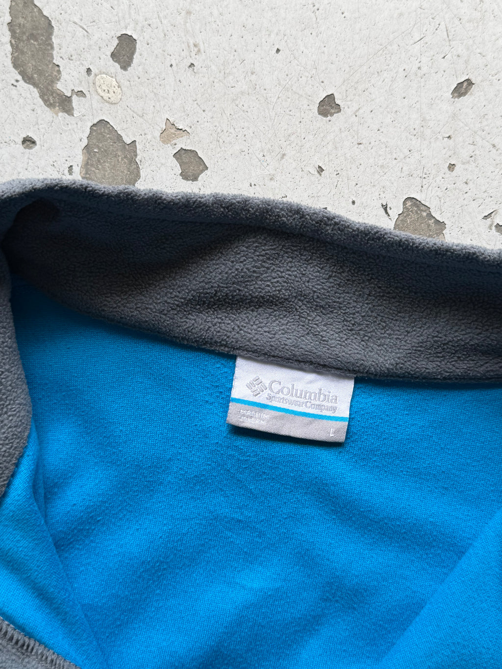 Columbia | 1/4 zip fleece | blå/grå | L