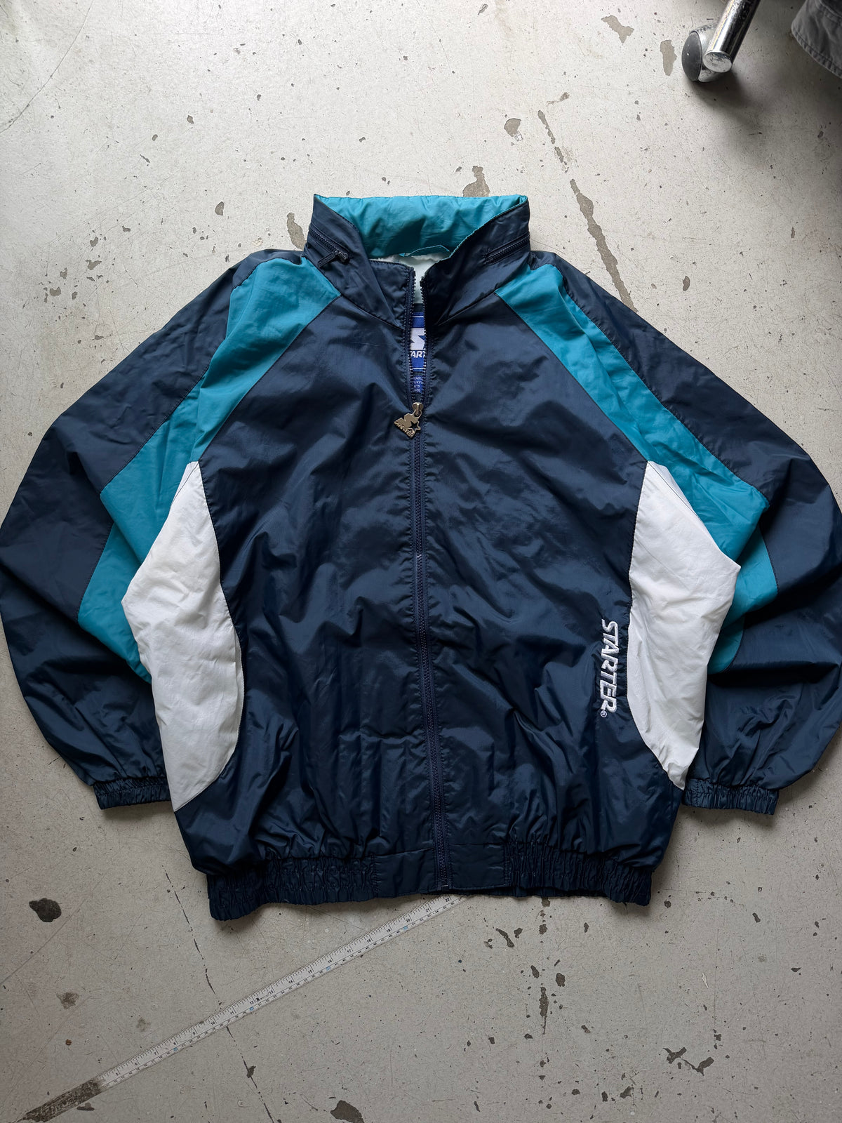 Starter | vintage colorblock windbreaker | navy/turkis | XL