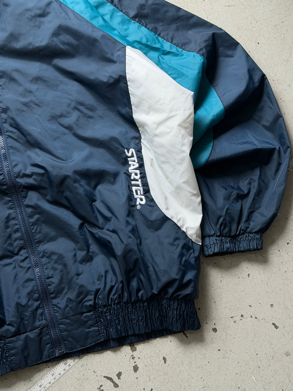 Starter | vintage colorblock windbreaker | navy/turkis | XL