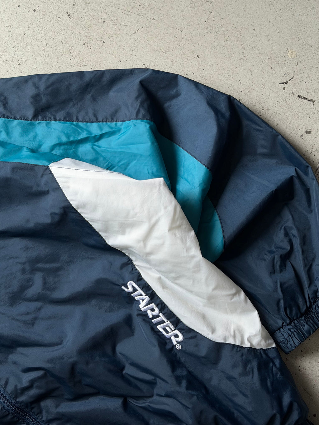 Starter | vintage colorblock windbreaker | navy/turkis | XL
