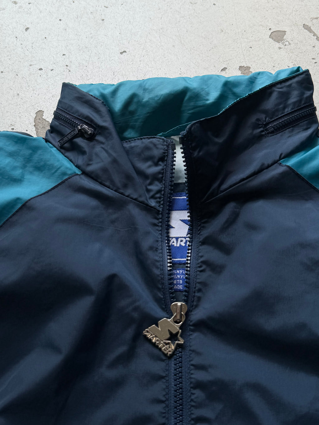 Starter | vintage colorblock windbreaker | navy/turkis | XL
