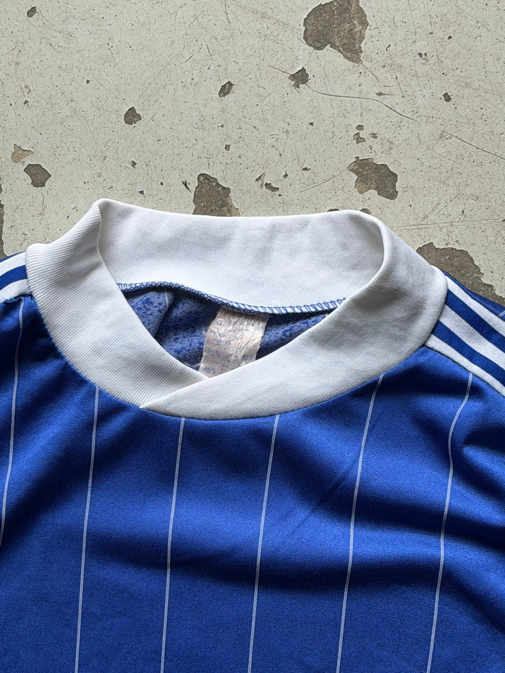Adidas | vintage langærmet fodboldtrøje | blå/hvid | L