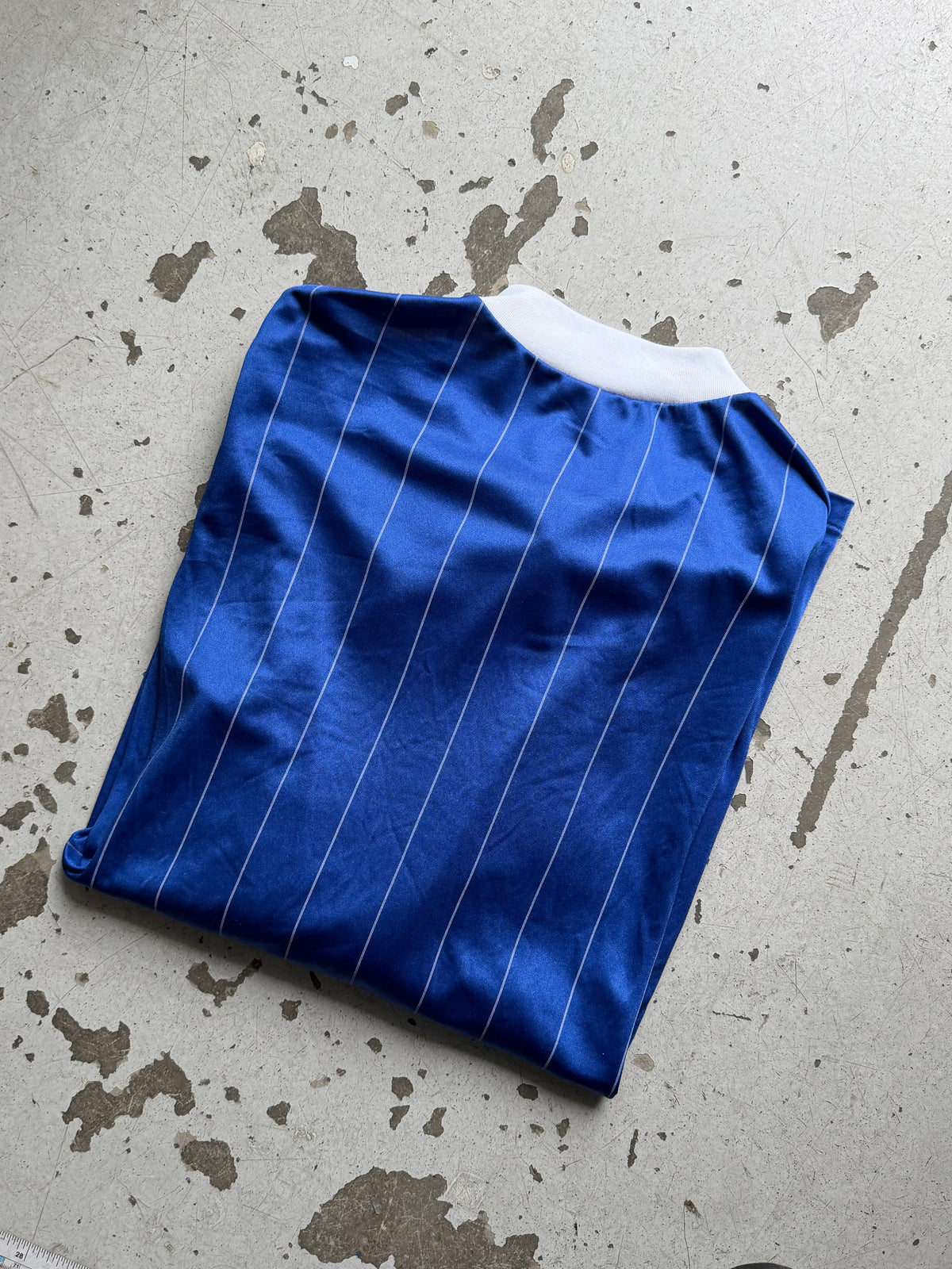 Adidas | vintage langærmet fodboldtrøje | blå/hvid | L