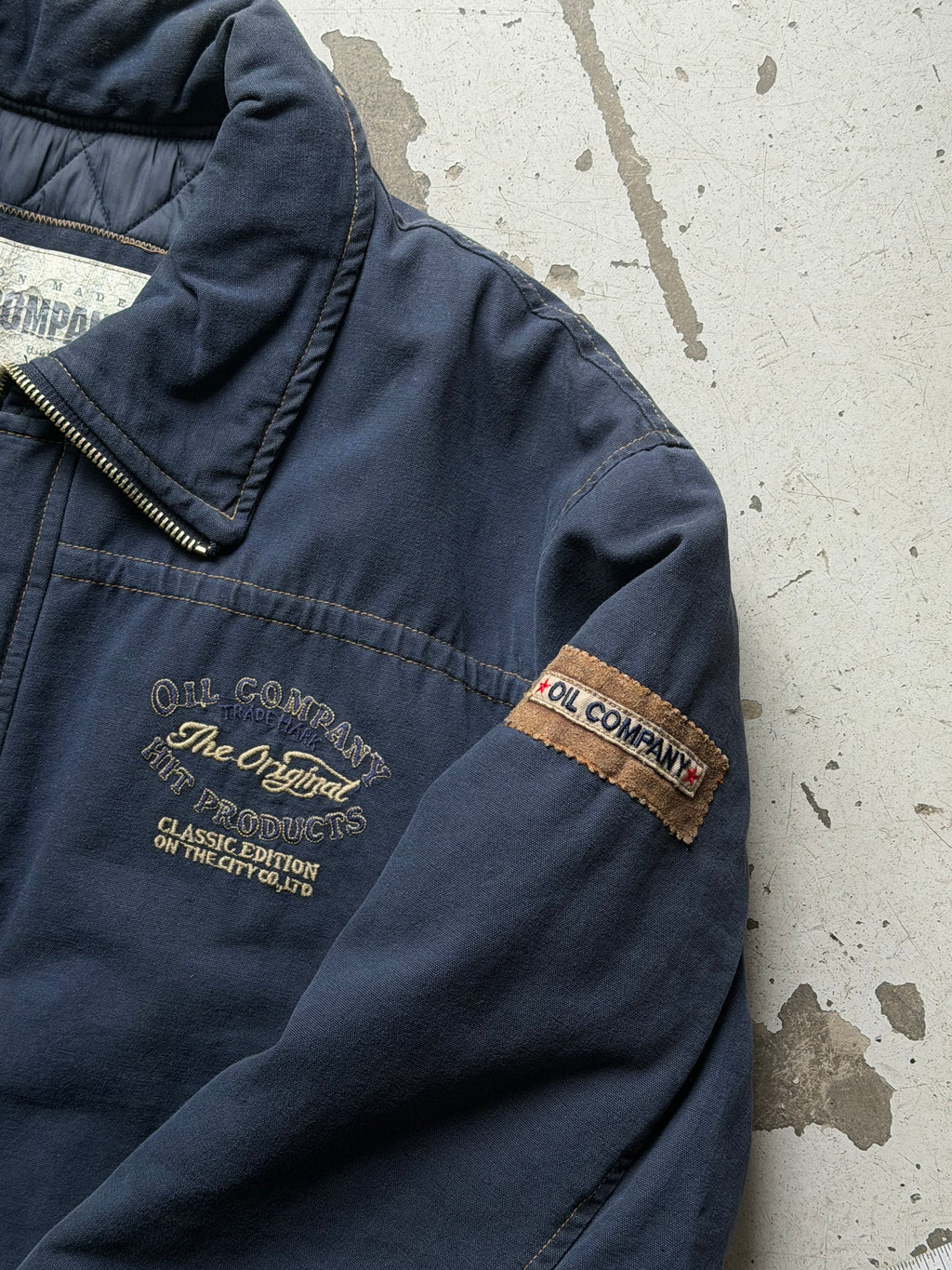 Oil Company | Vintage workwear jakke | navy | XL