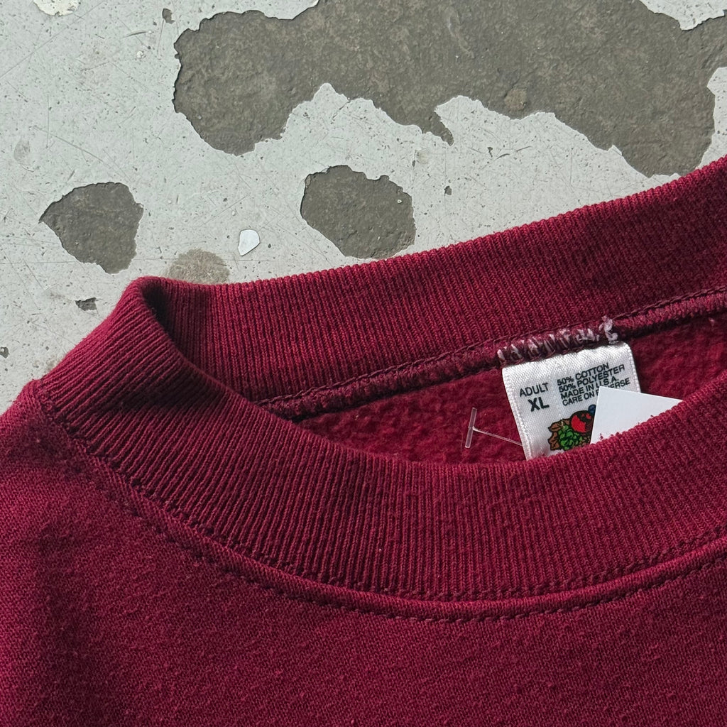 90s Fruit of the Loom | Crewneck | Rød | L/XL