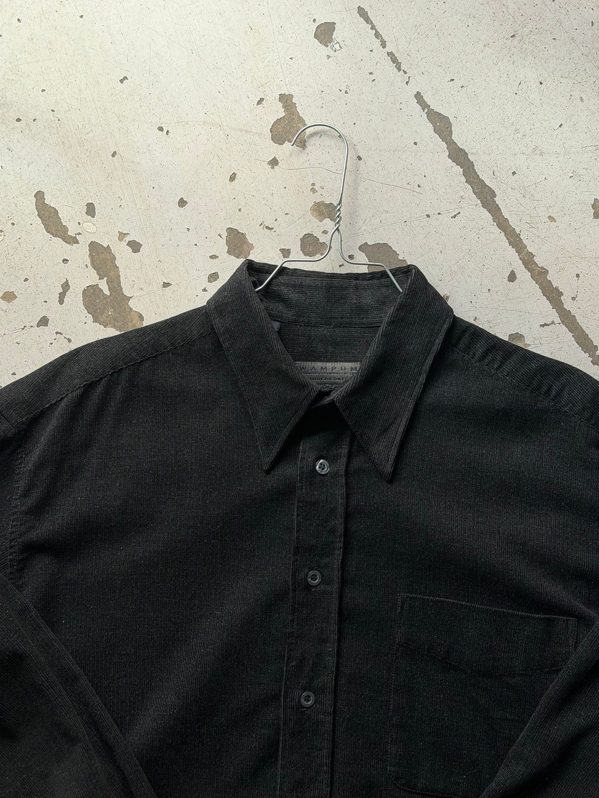 Vintage | fløjlsskjorte | sort | M