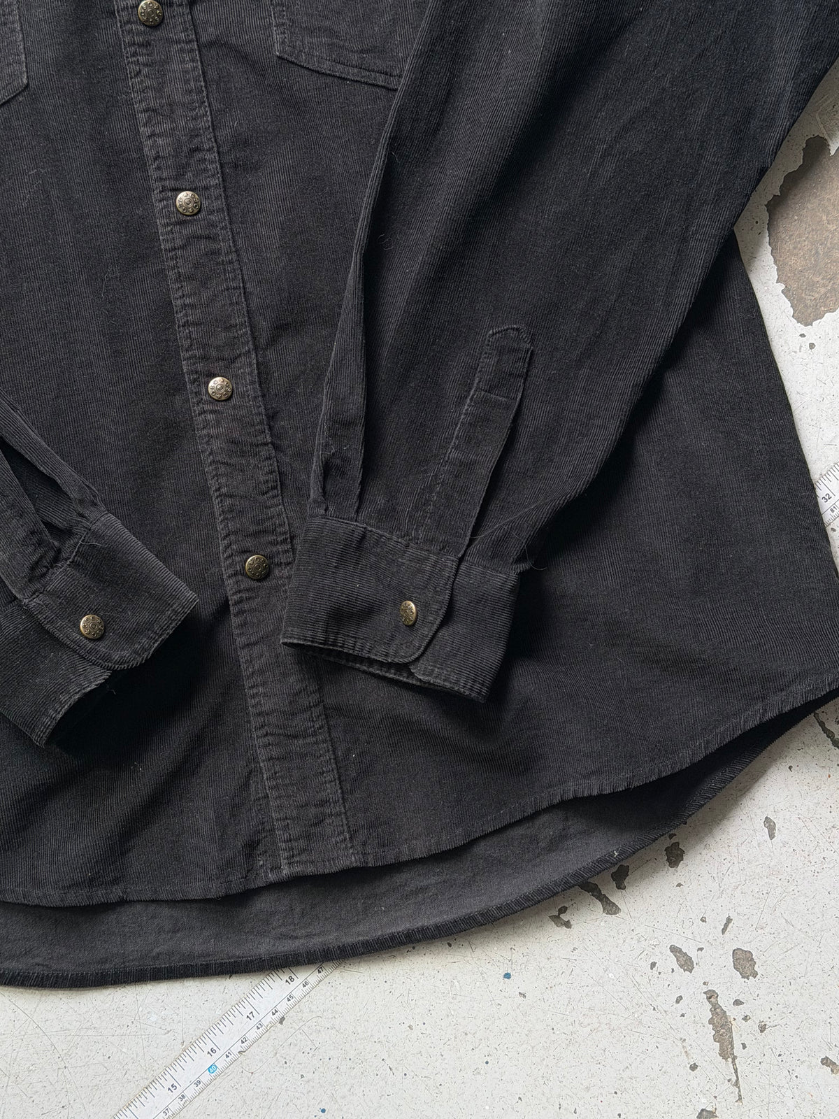 Vintage | fløjlsskjorte | sort | XL