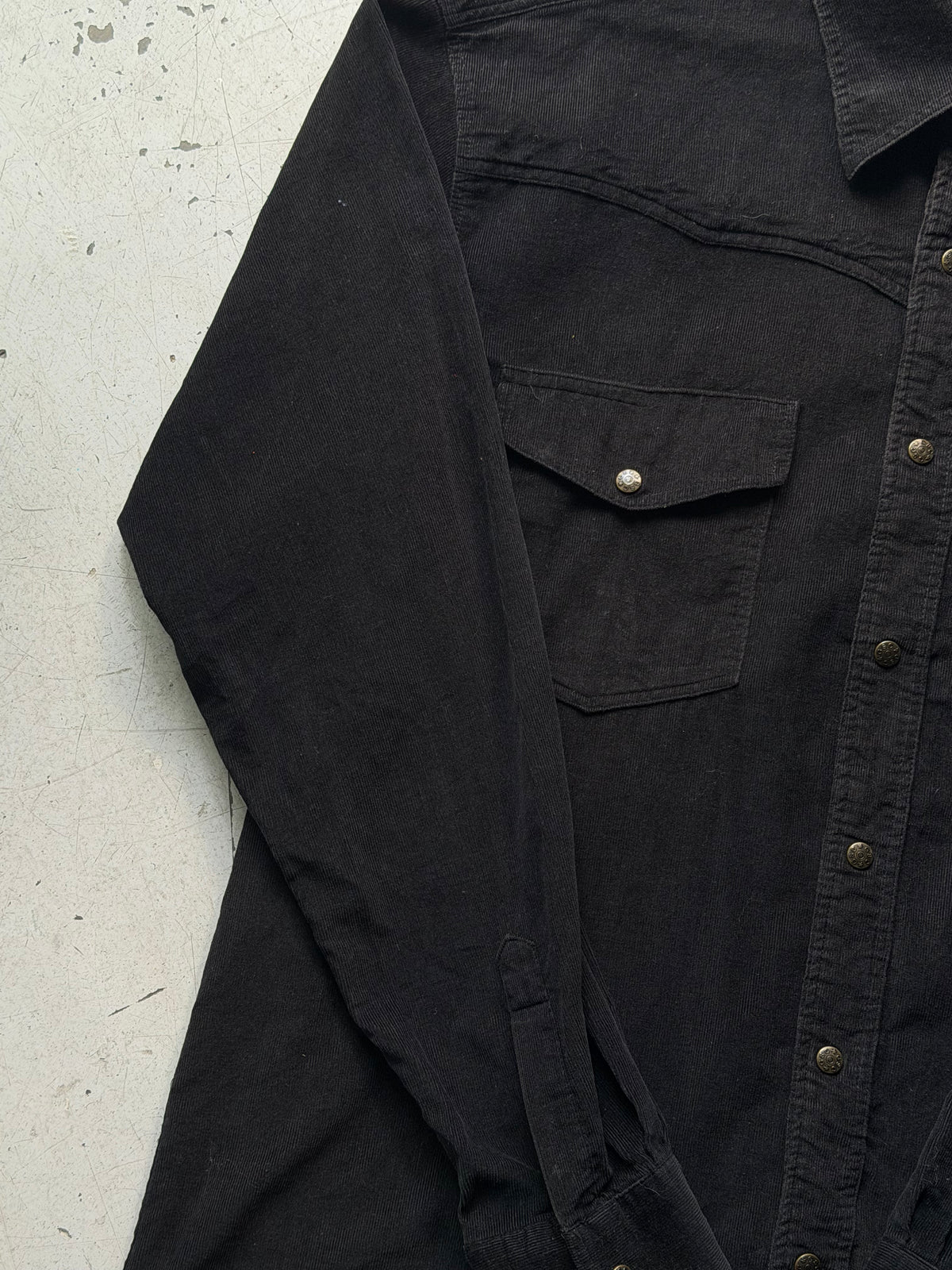 Vintage | fløjlsskjorte | sort | XL