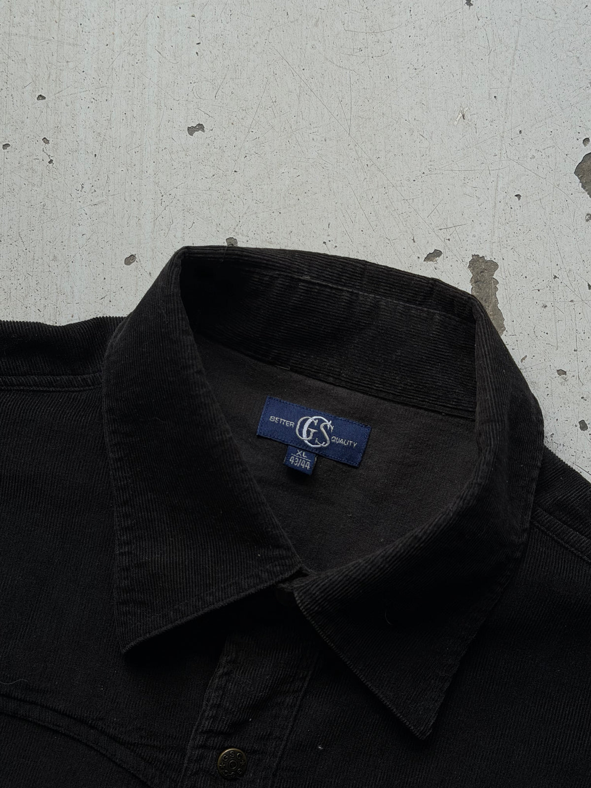 Vintage | fløjlsskjorte | sort | XL