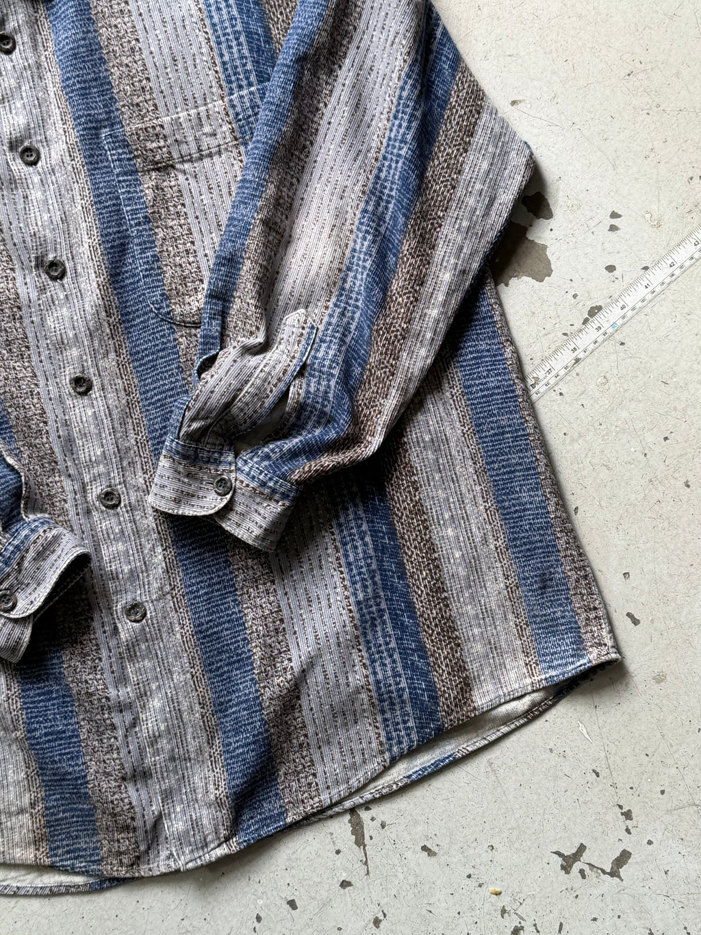 Vintage | fløjlsskjorte | mønstret | XL