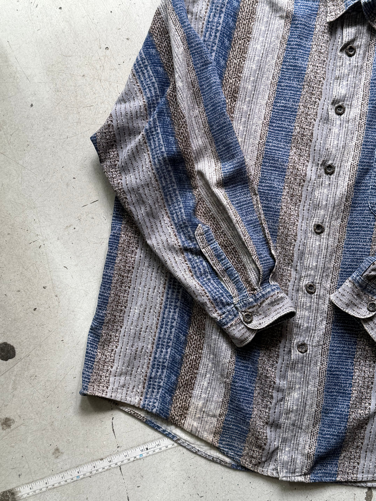 Vintage | fløjlsskjorte | mønstret | XL