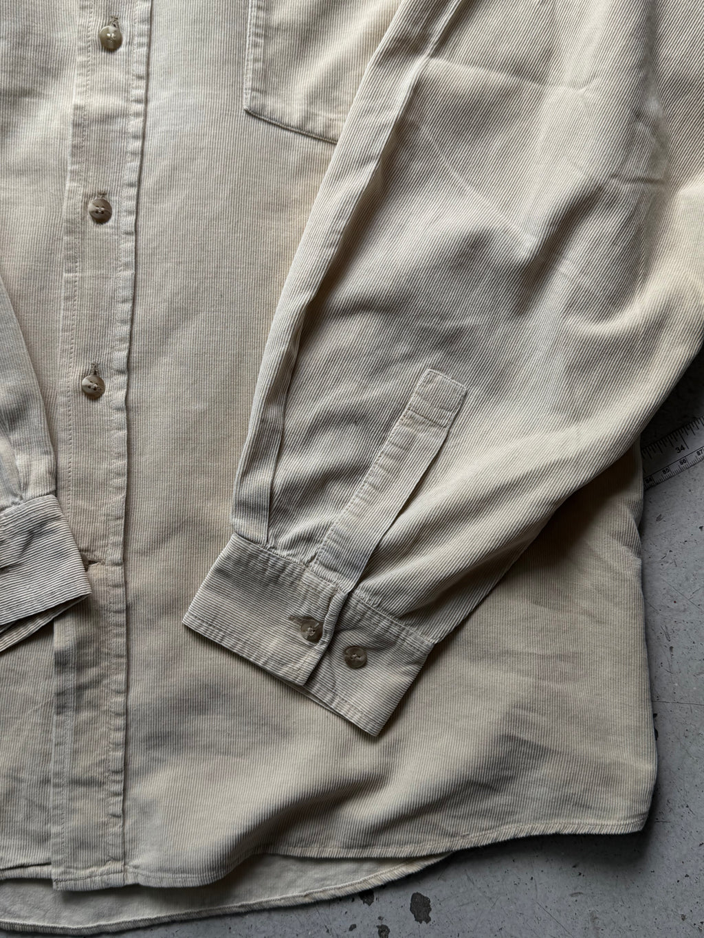 Vintage | fløjlsskjorte | beige | XL