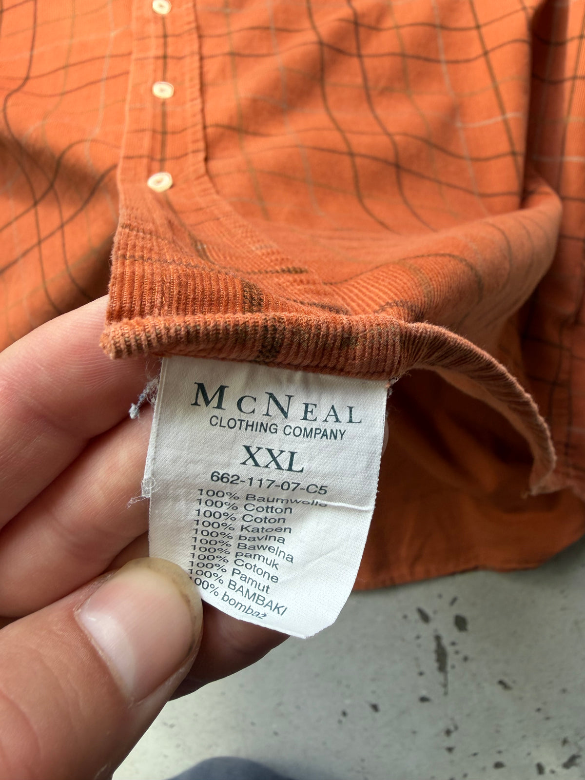 Vintage | fløjlsskjorte | Brun/Orange | XXL