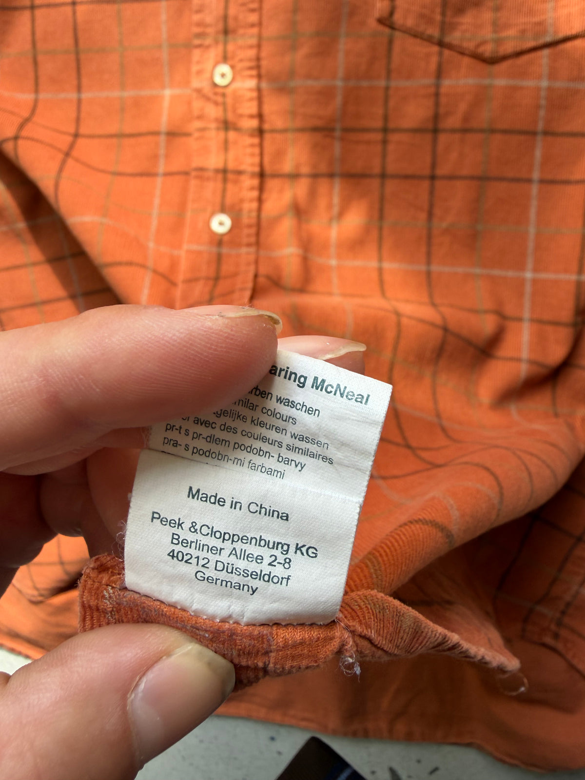 Vintage | fløjlsskjorte | Brun/Orange | XXL
