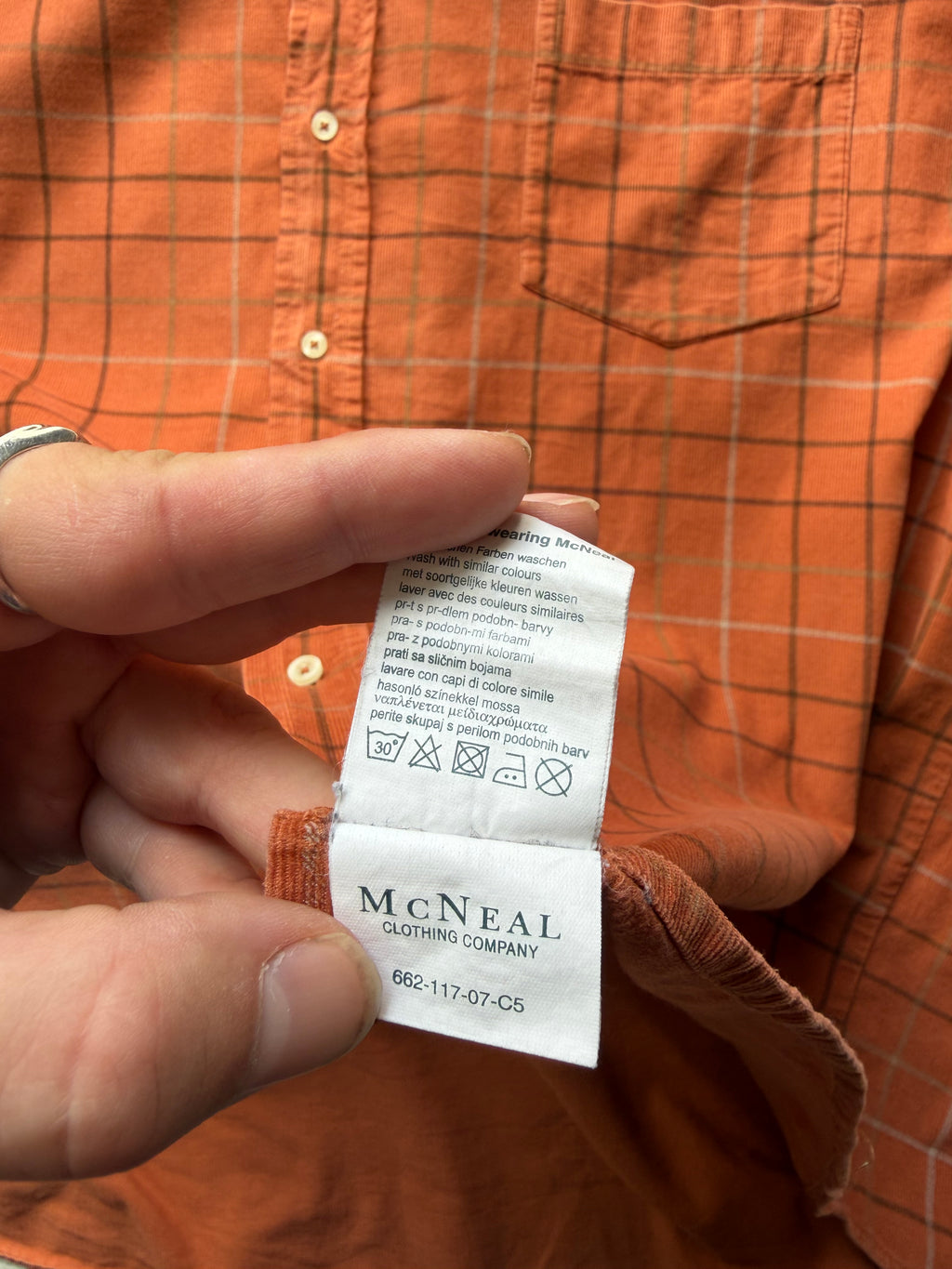 Vintage | fløjlsskjorte | Brun/Orange | XXL