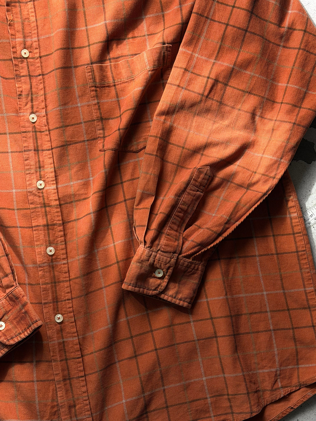 Vintage | fløjlsskjorte | Brun/Orange | XXL
