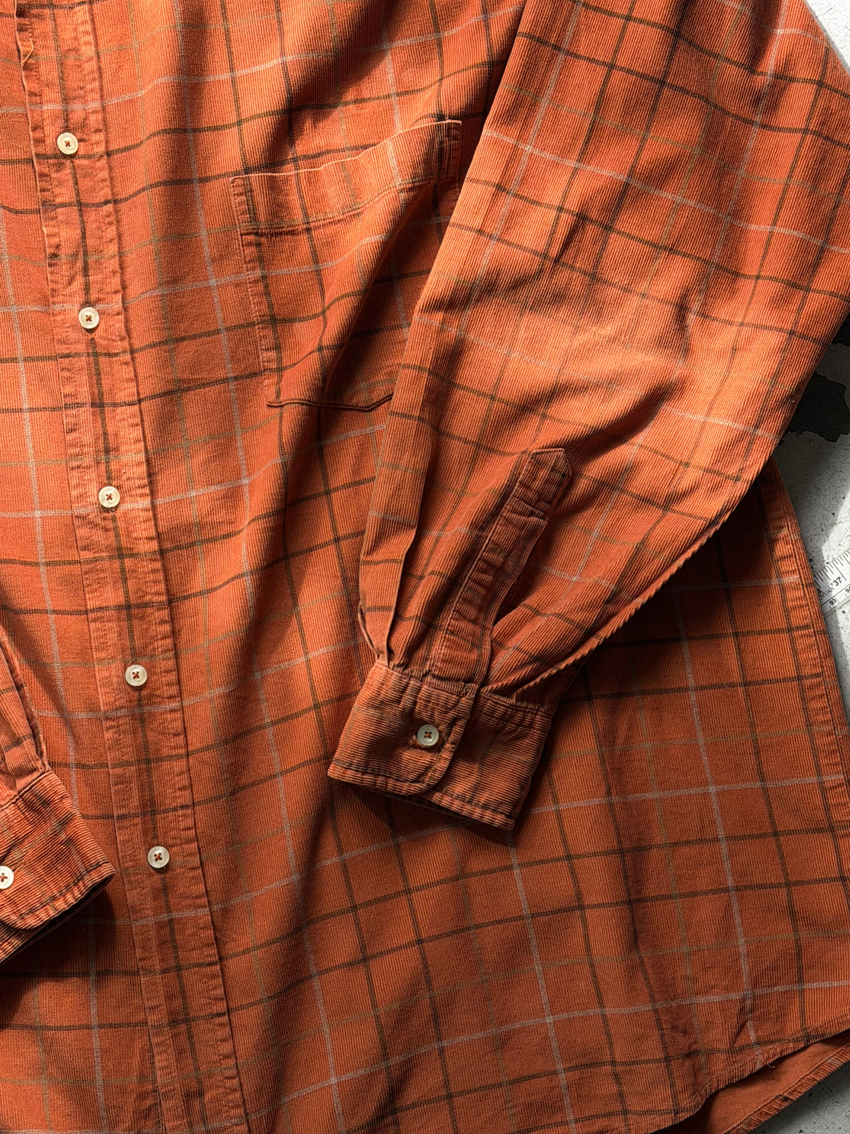Vintage | fløjlsskjorte | Brun/Orange | XXL