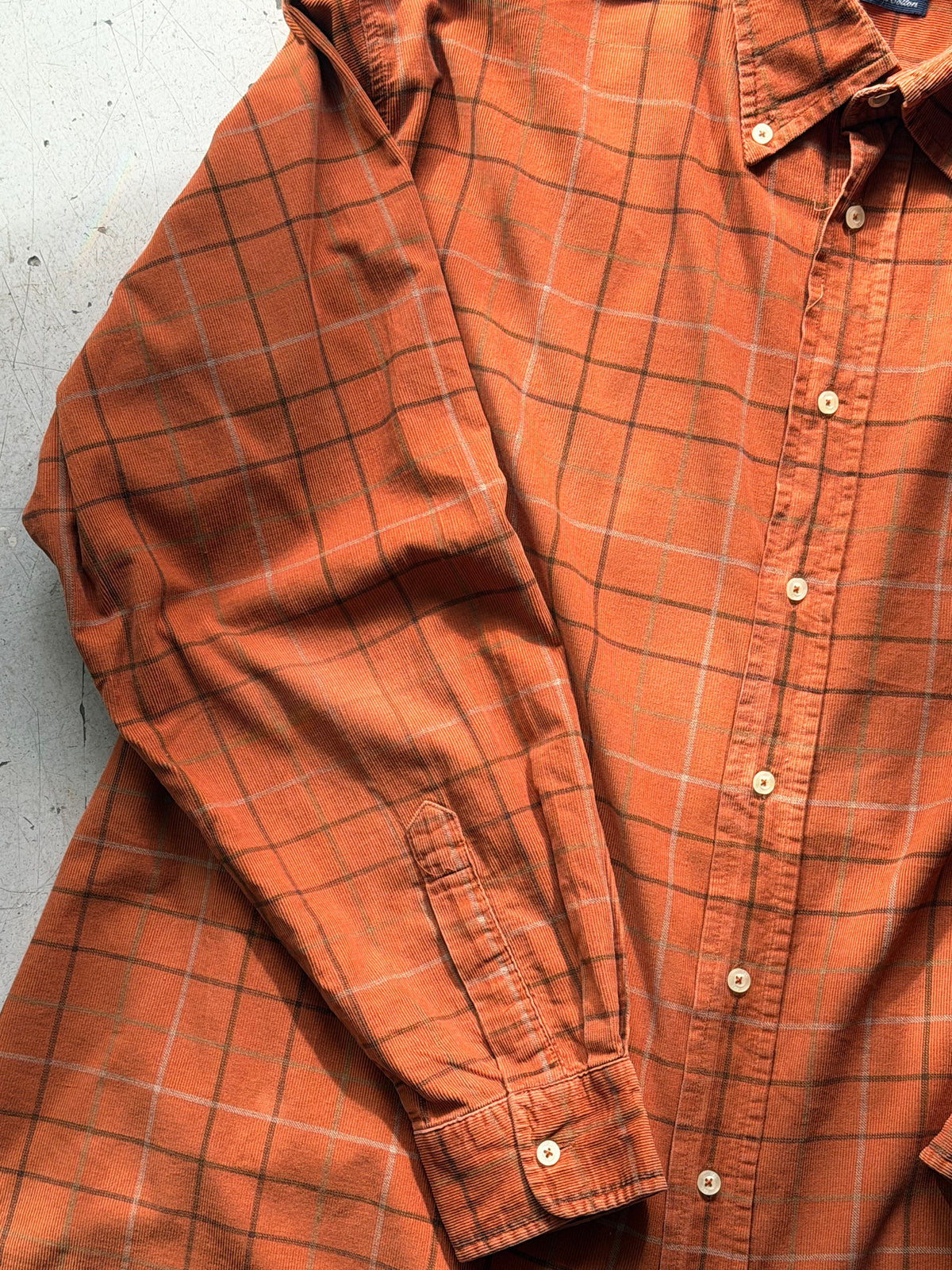 Vintage | fløjlsskjorte | Brun/Orange | XXL