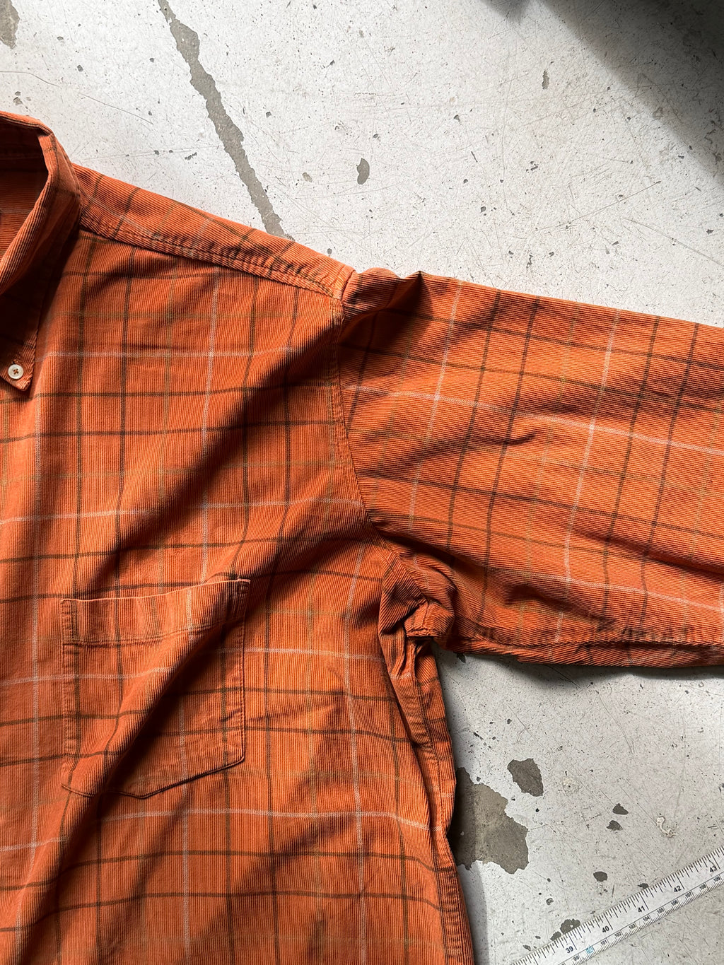 Vintage | fløjlsskjorte | Brun/Orange | XXL