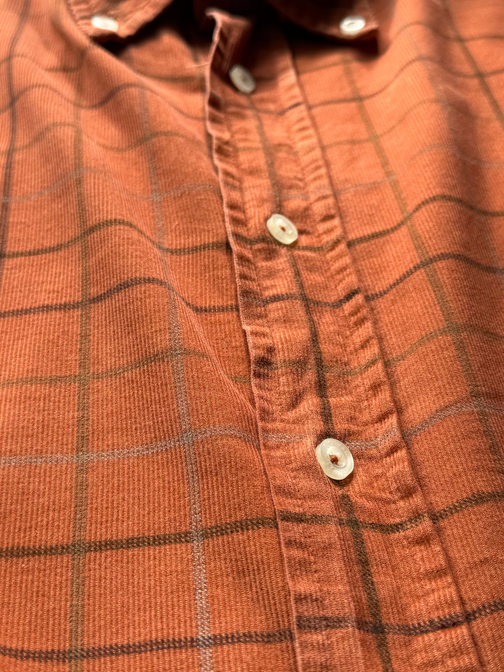 Vintage | fløjlsskjorte | Brun/Orange | XXL