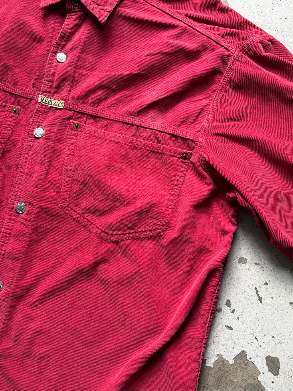 Vintage | fløjlsskjorte | Rød | M