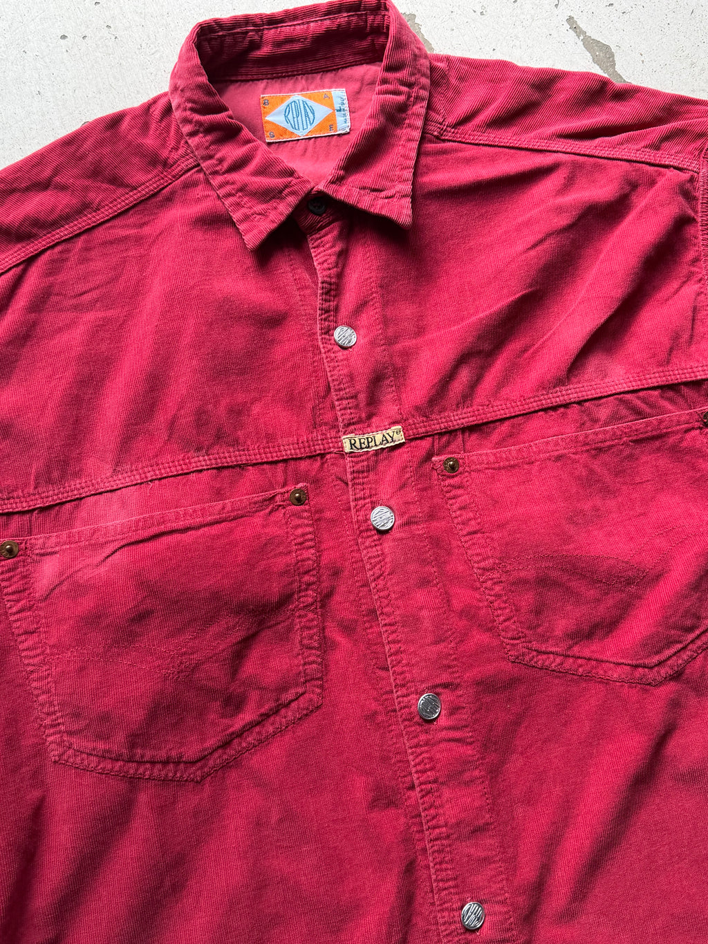 Vintage | fløjlsskjorte | Rød | M