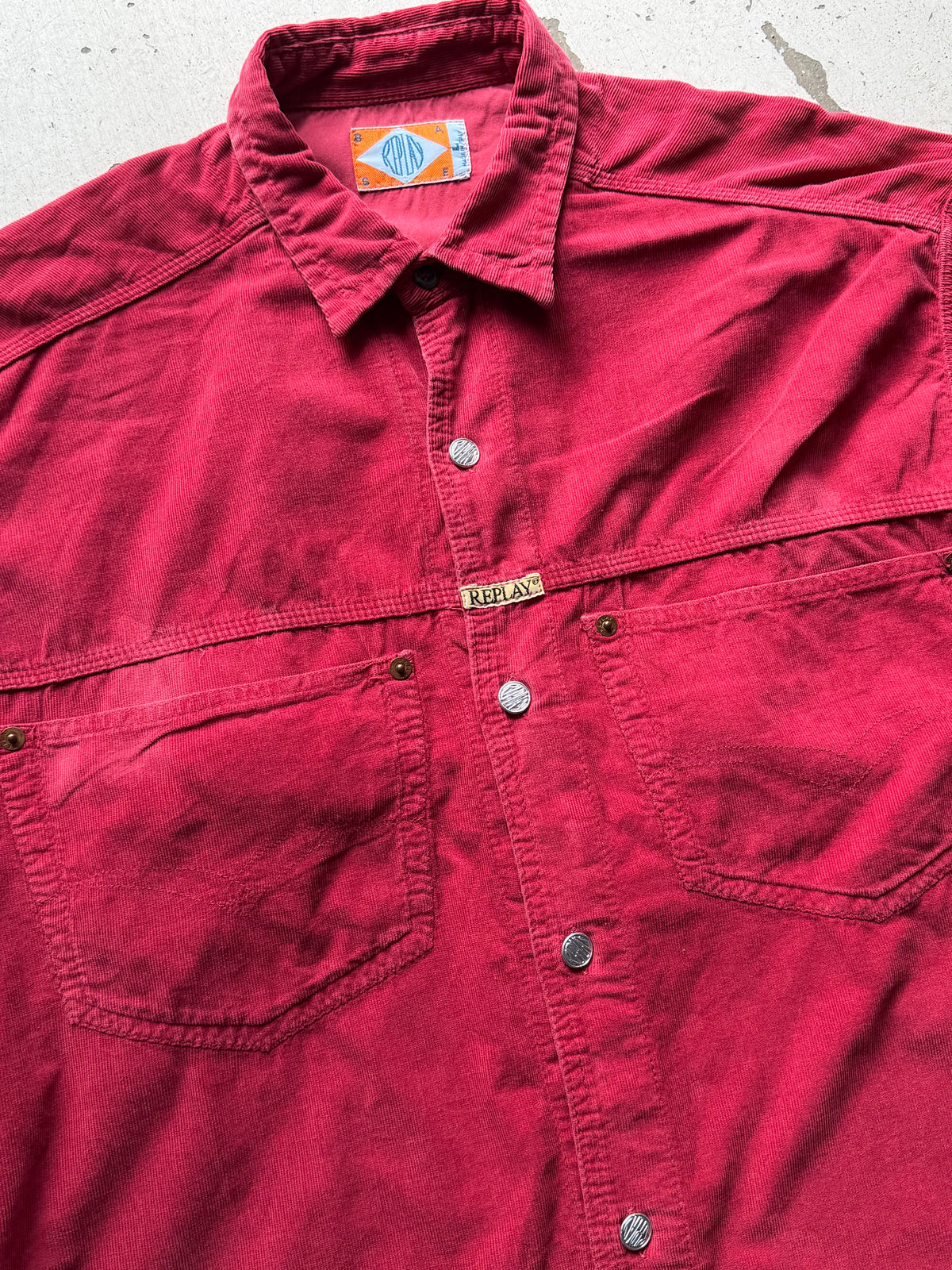 Vintage | fløjlsskjorte | Rød | M