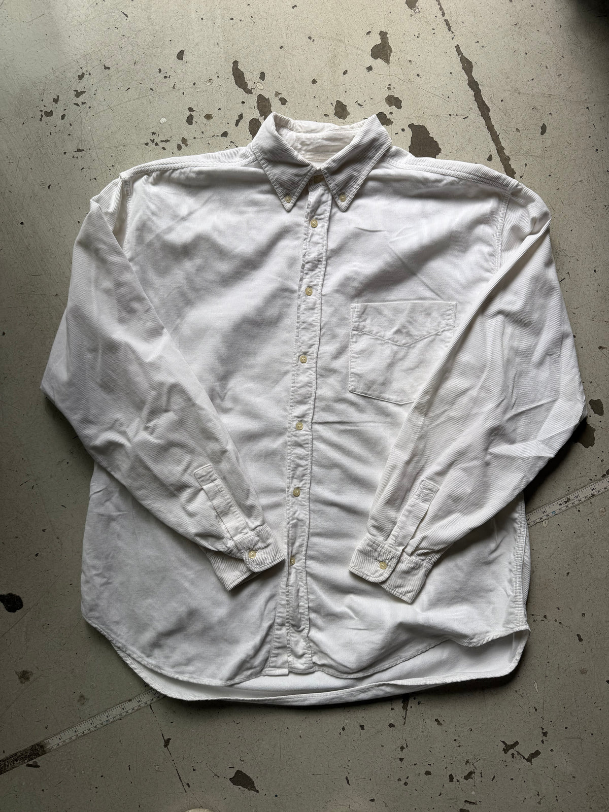 Vintage | fløjlsskjorte | hvid | L