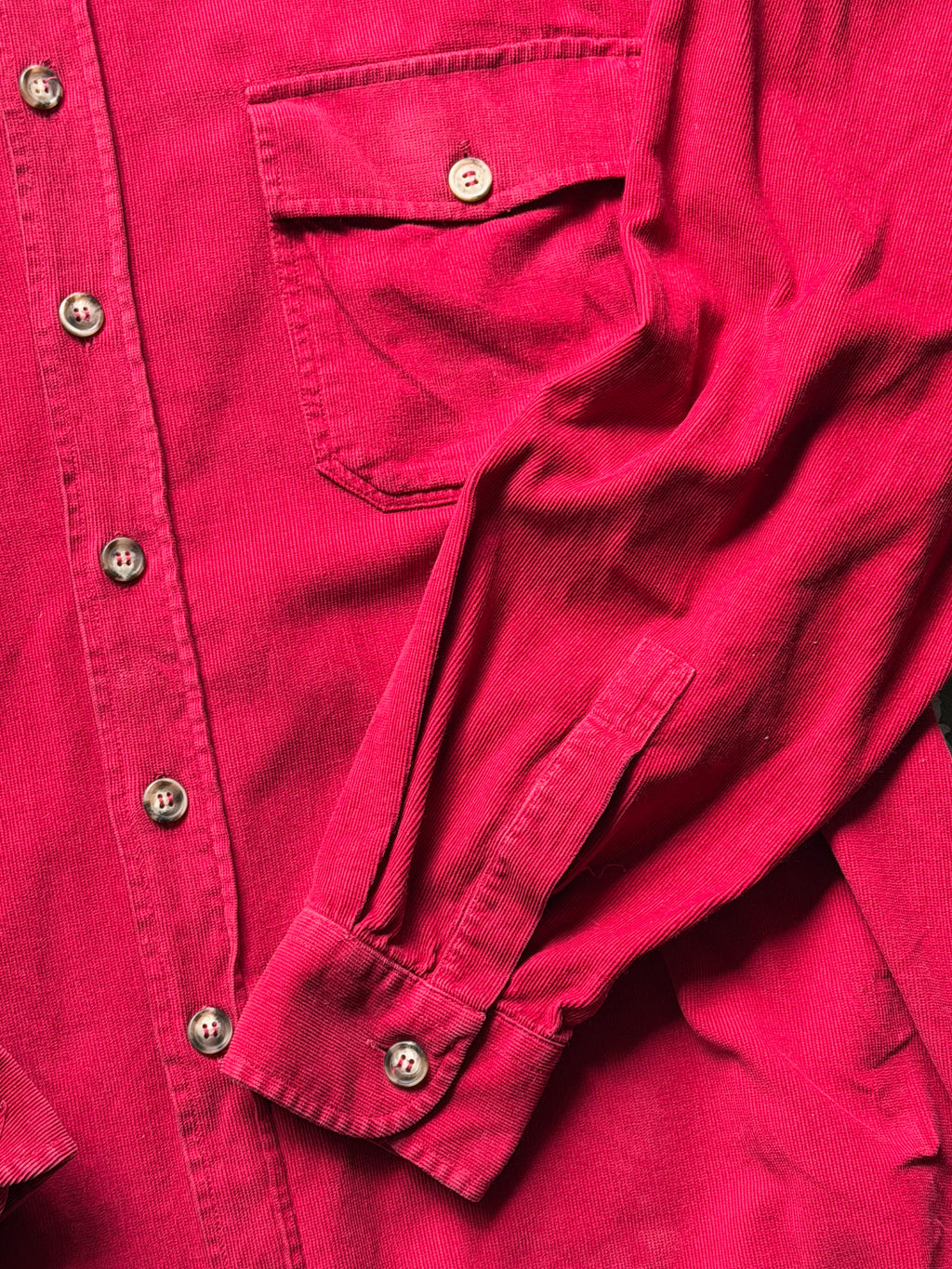 Vintage | fløjlsskjorte | Rød | XL
