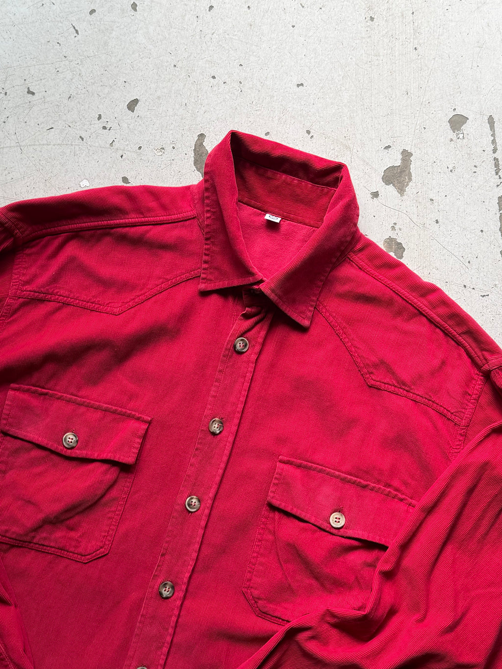 Vintage | fløjlsskjorte | Rød | XL