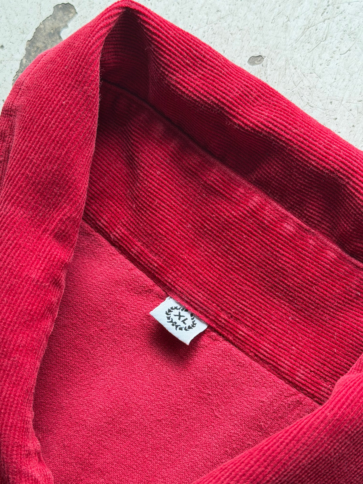 Vintage | fløjlsskjorte | Rød | XL