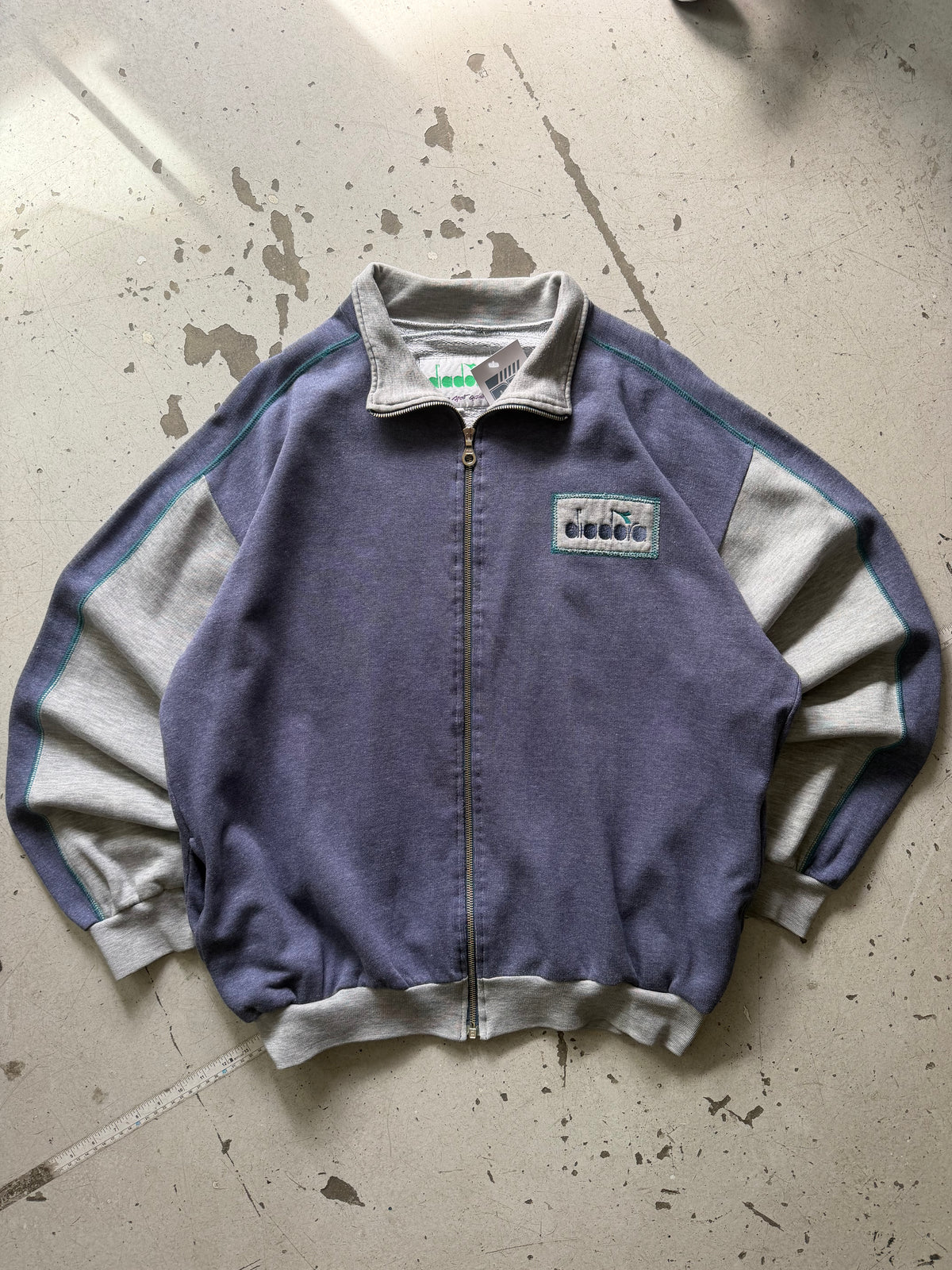 Diadora | vintage track jacket | blå/grå | XL