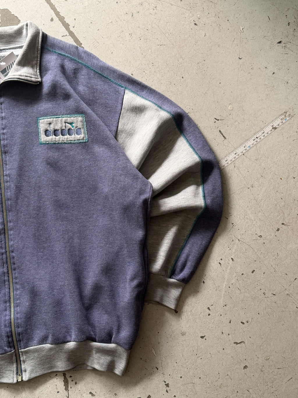 Diadora | vintage track jacket | blå/grå | XL